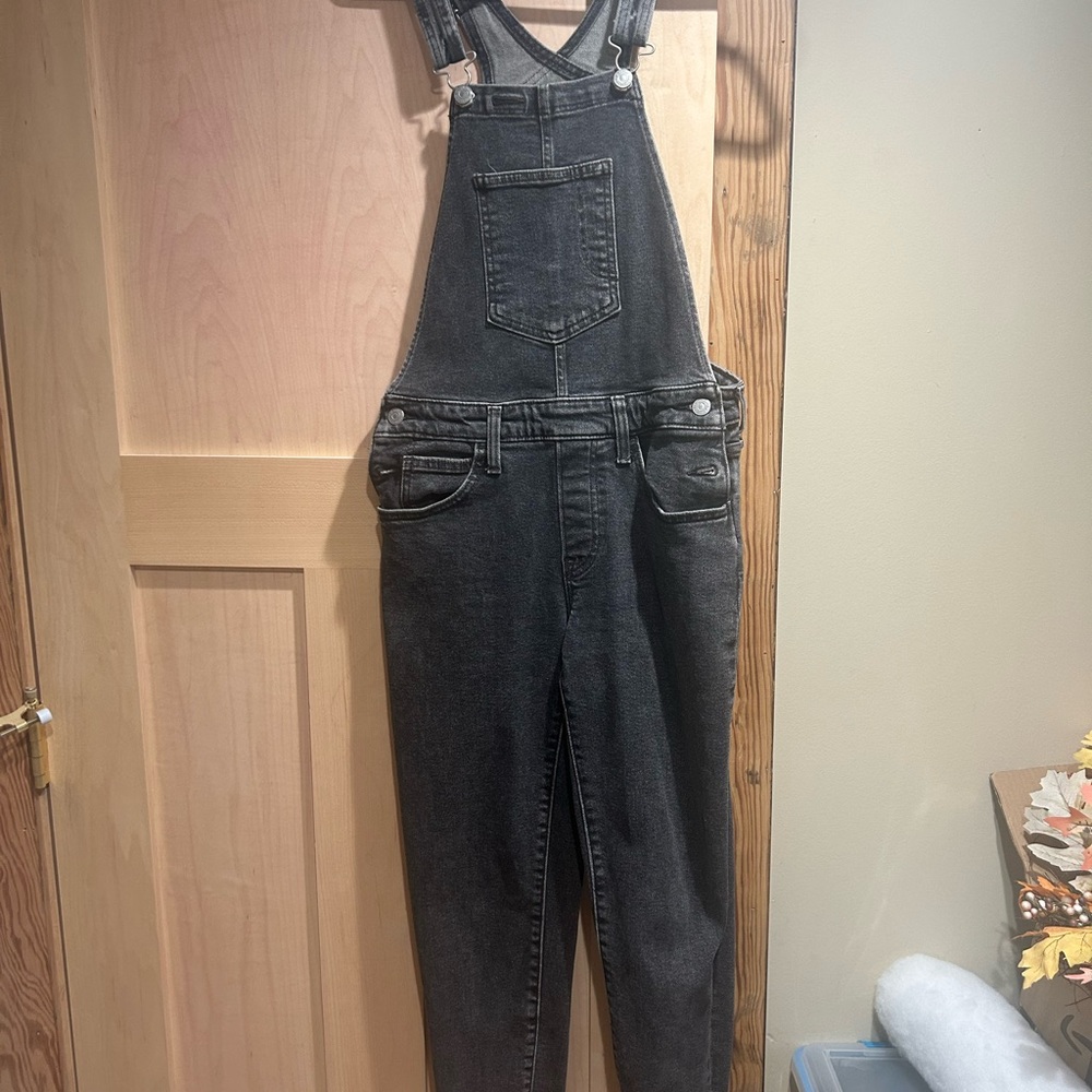 Black Denim Overalls